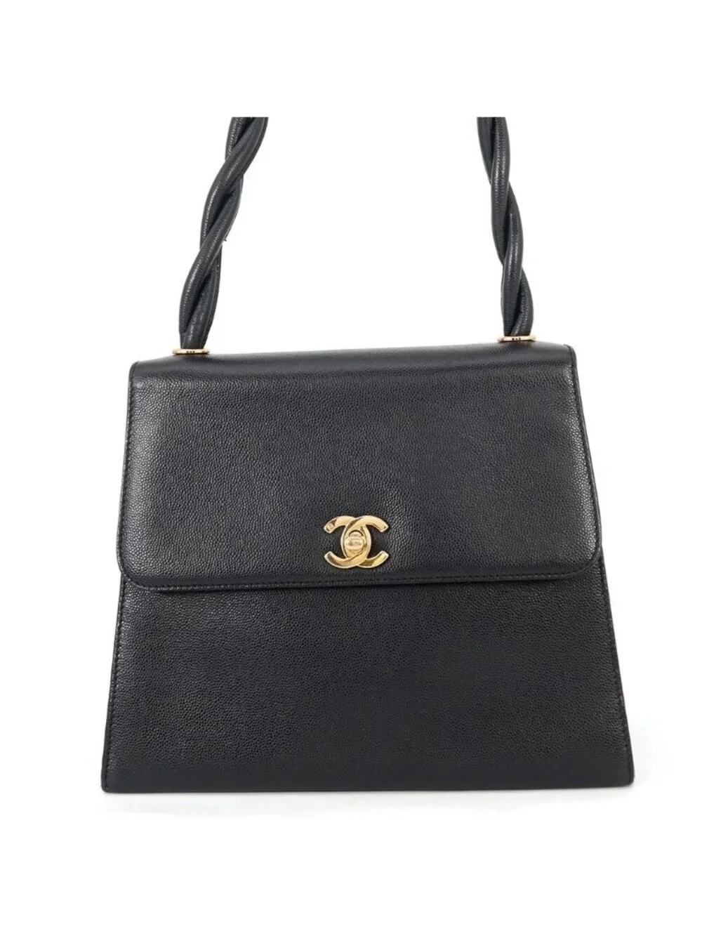 Chanel Shoulder Bag Caviar Leather Black